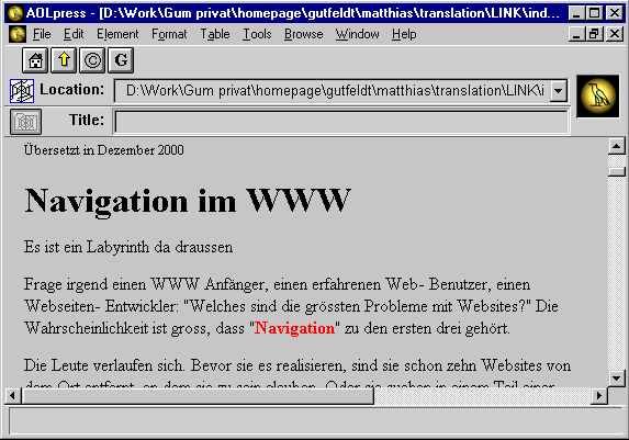LINK im AOLPress Browser